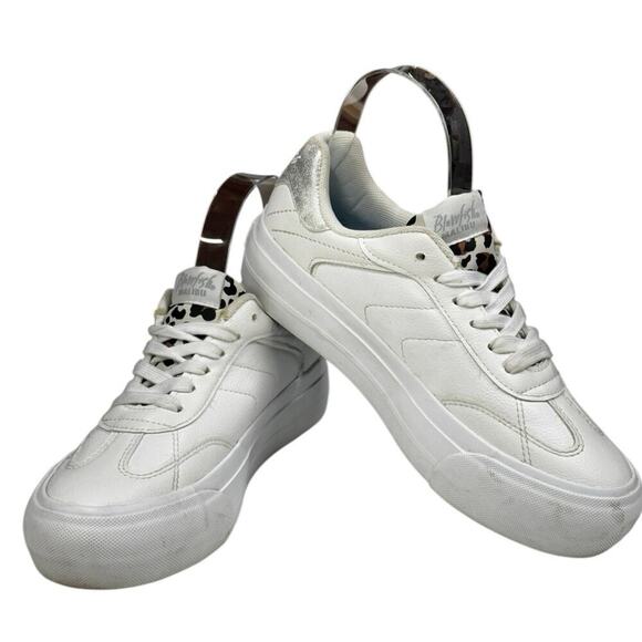 Blowfish Malibu Smash Sneaker Platform Outsole White Faux Leather White Size 7 - Picture 3 of 12